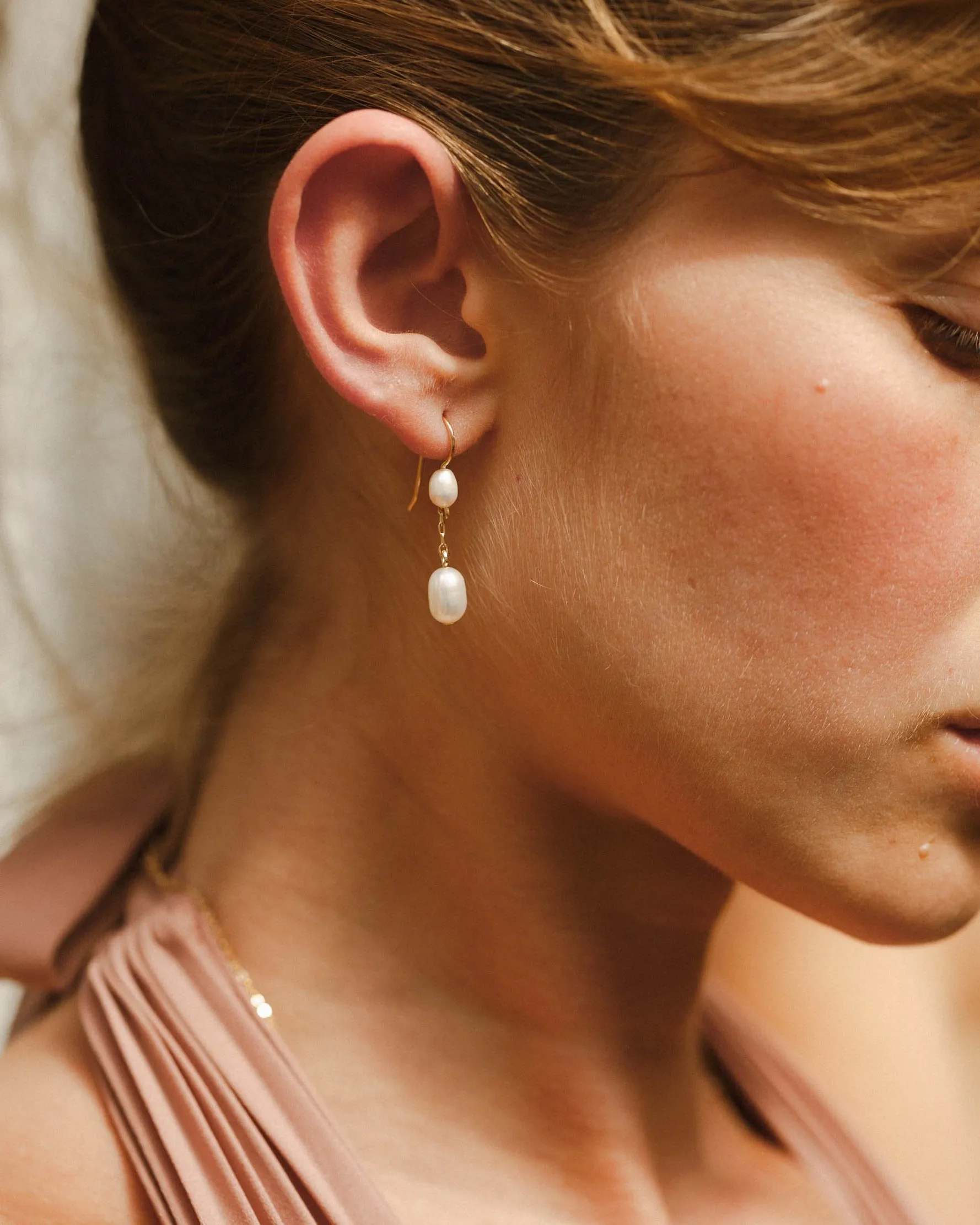 Deux Pearl Drop Earrings