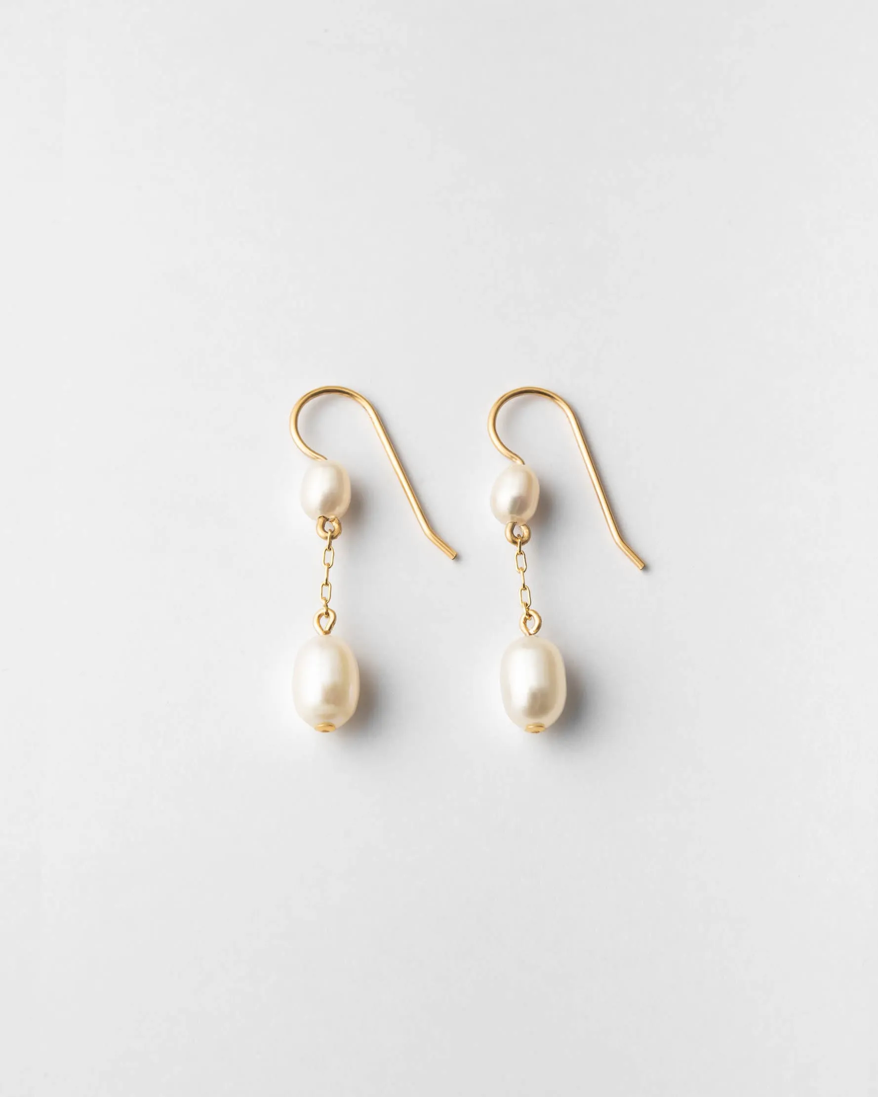 Deux Pearl Drop Earrings