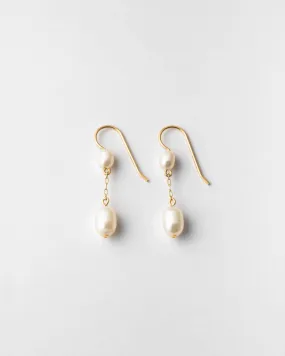 Deux Pearl Drop Earrings