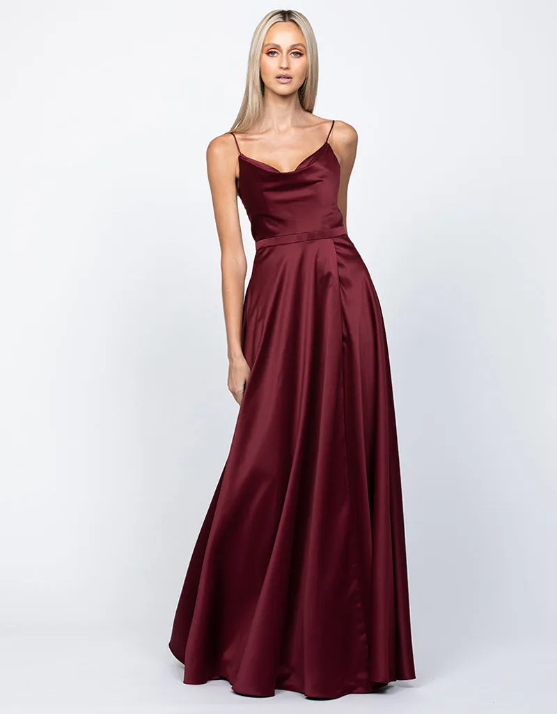 Diamond Cowl Wrap Gown