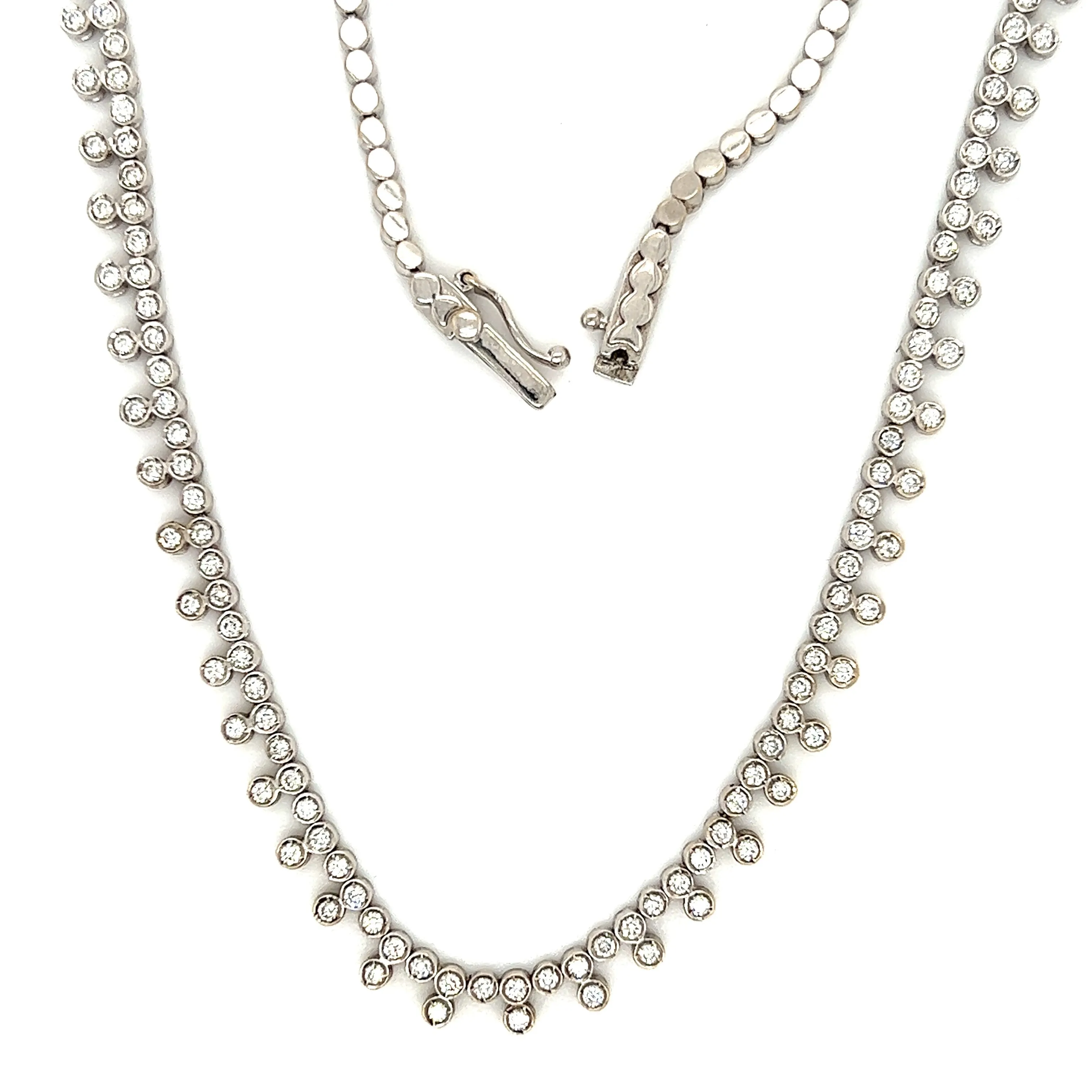 Diamond Necklace with 1.16ctw of Diamonds in 18K White Gold