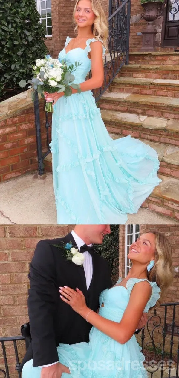 Elegant Blue A-line Sweetheart Maxi Long Party Prom Dresses,Evening Dress,13513