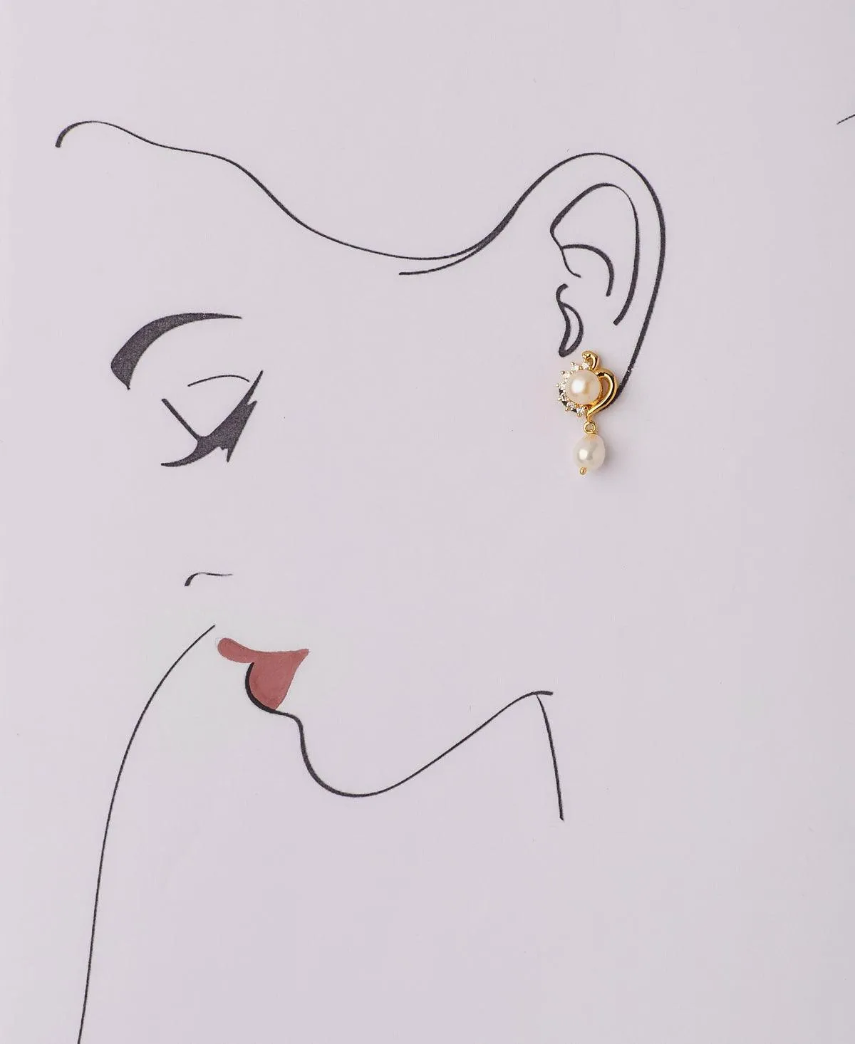 Elegant Hanging Pearl Earring