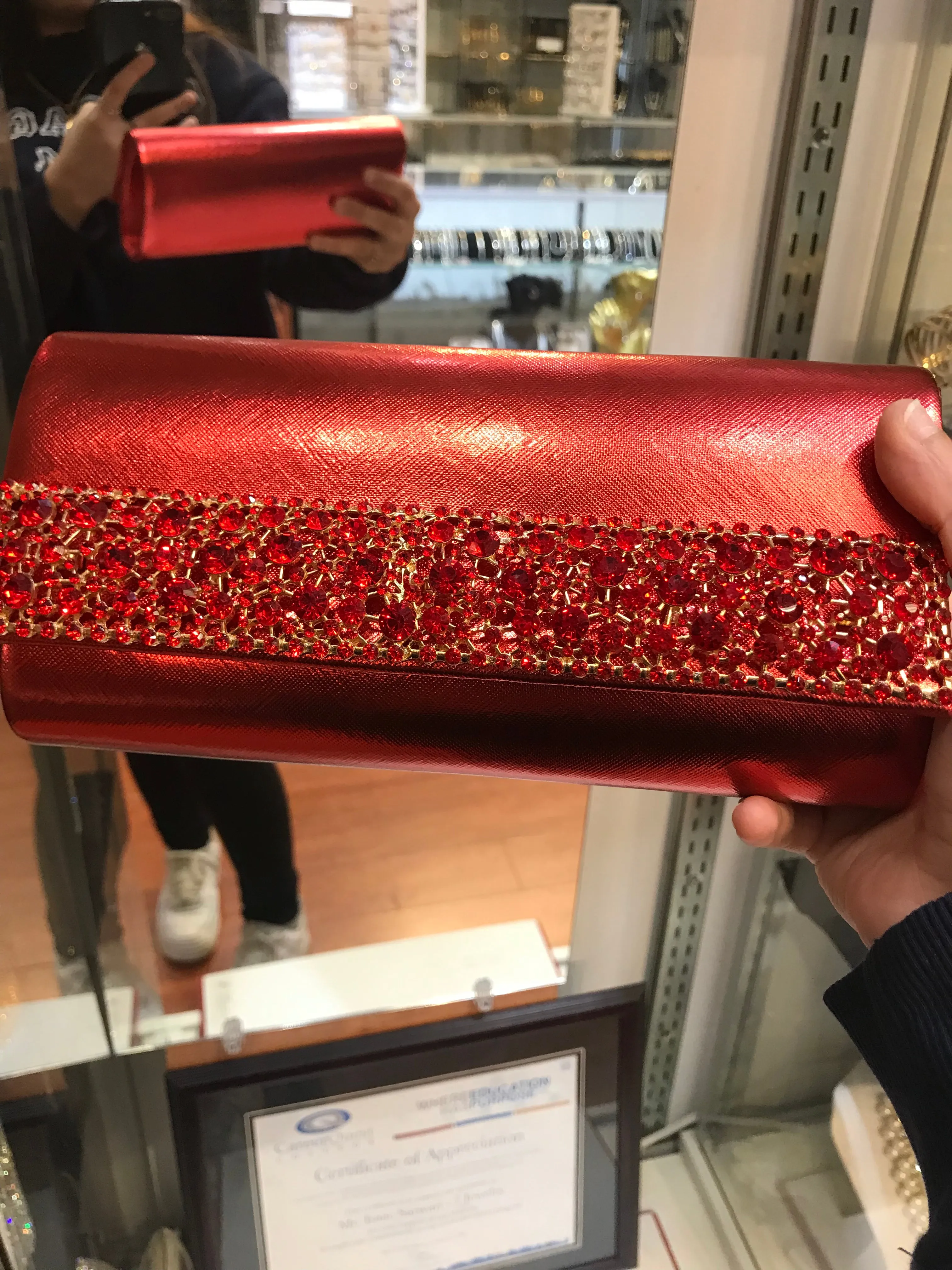 Fashion red clutch