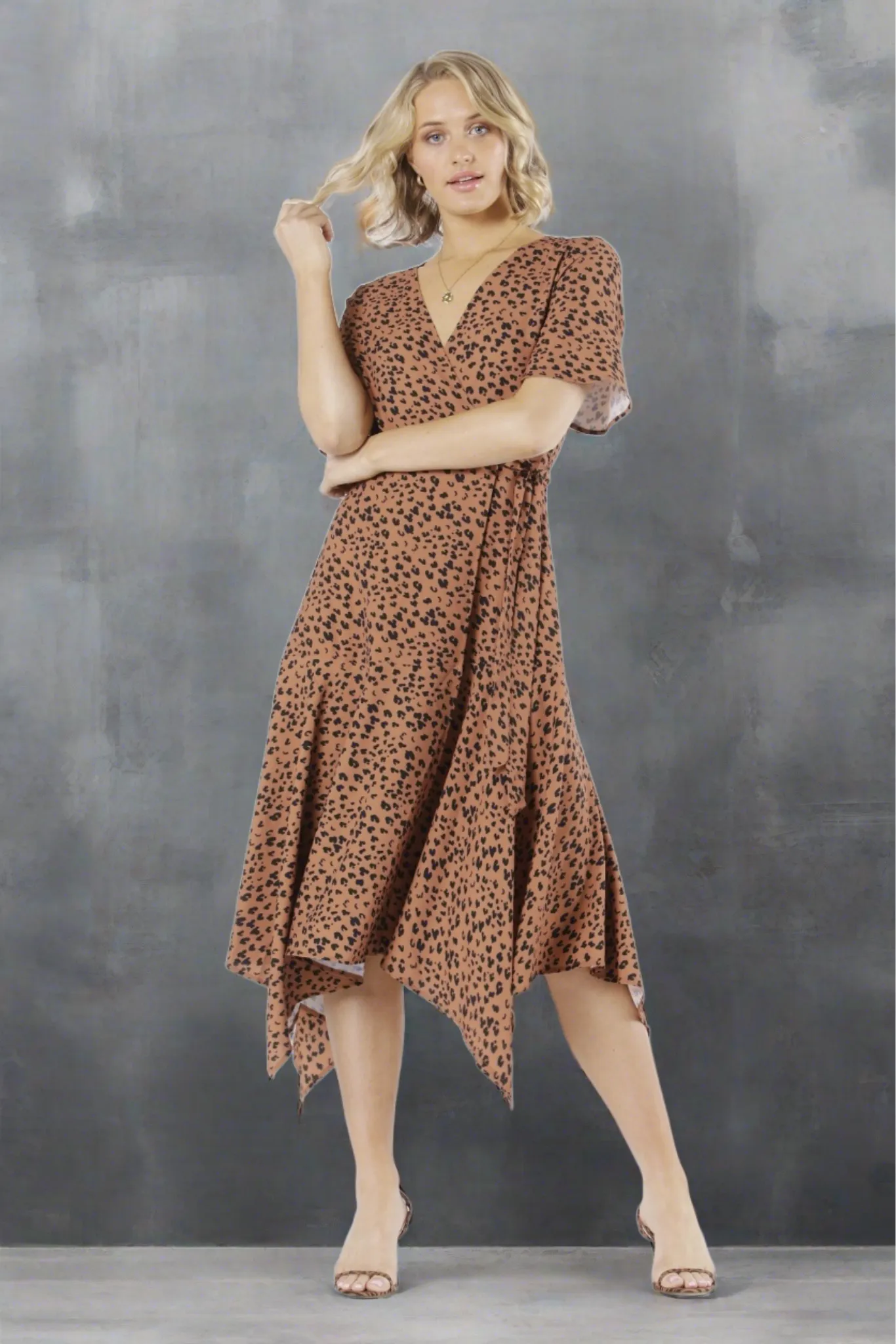 Fate   Becker Under Your Spell Midi Dress in Leopard