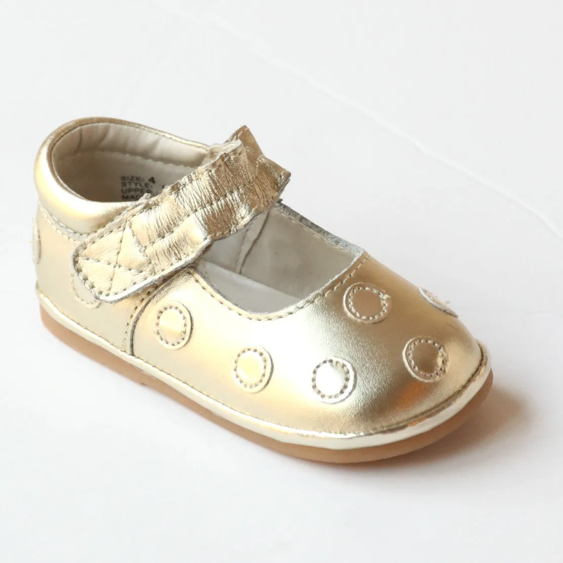 FINAL SALE - Angel Baby Girls Polka Dot Leather Mary Janes