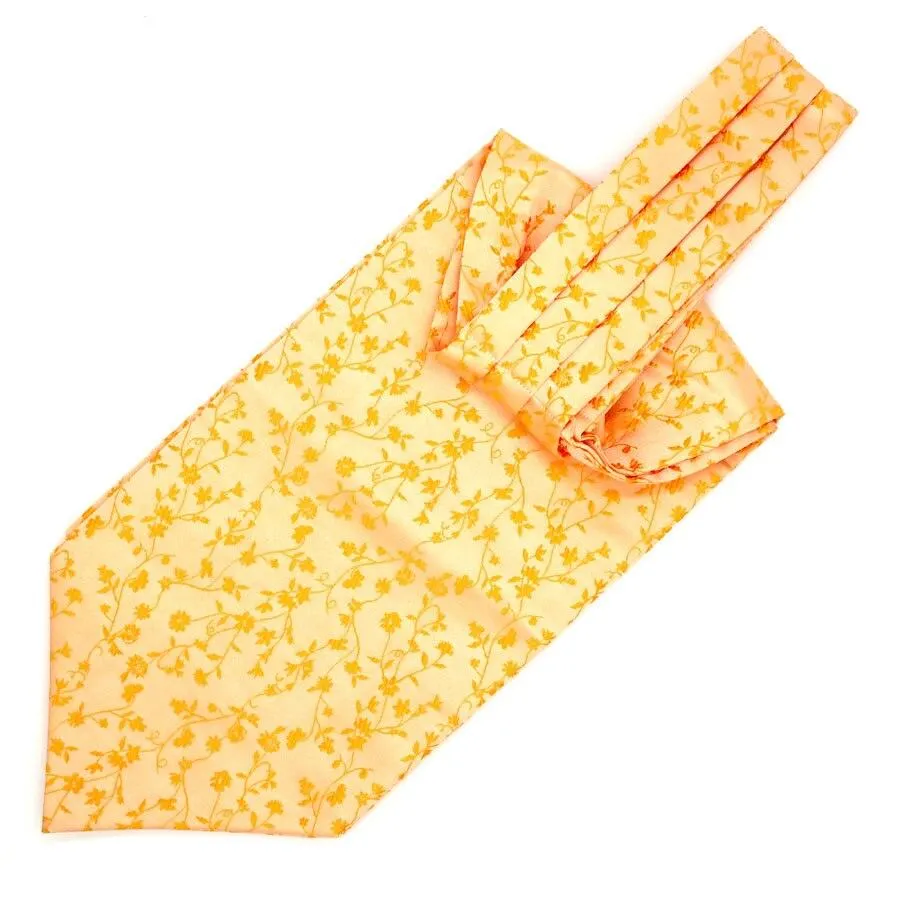 Floral Jacquard Solid Ascot Tie