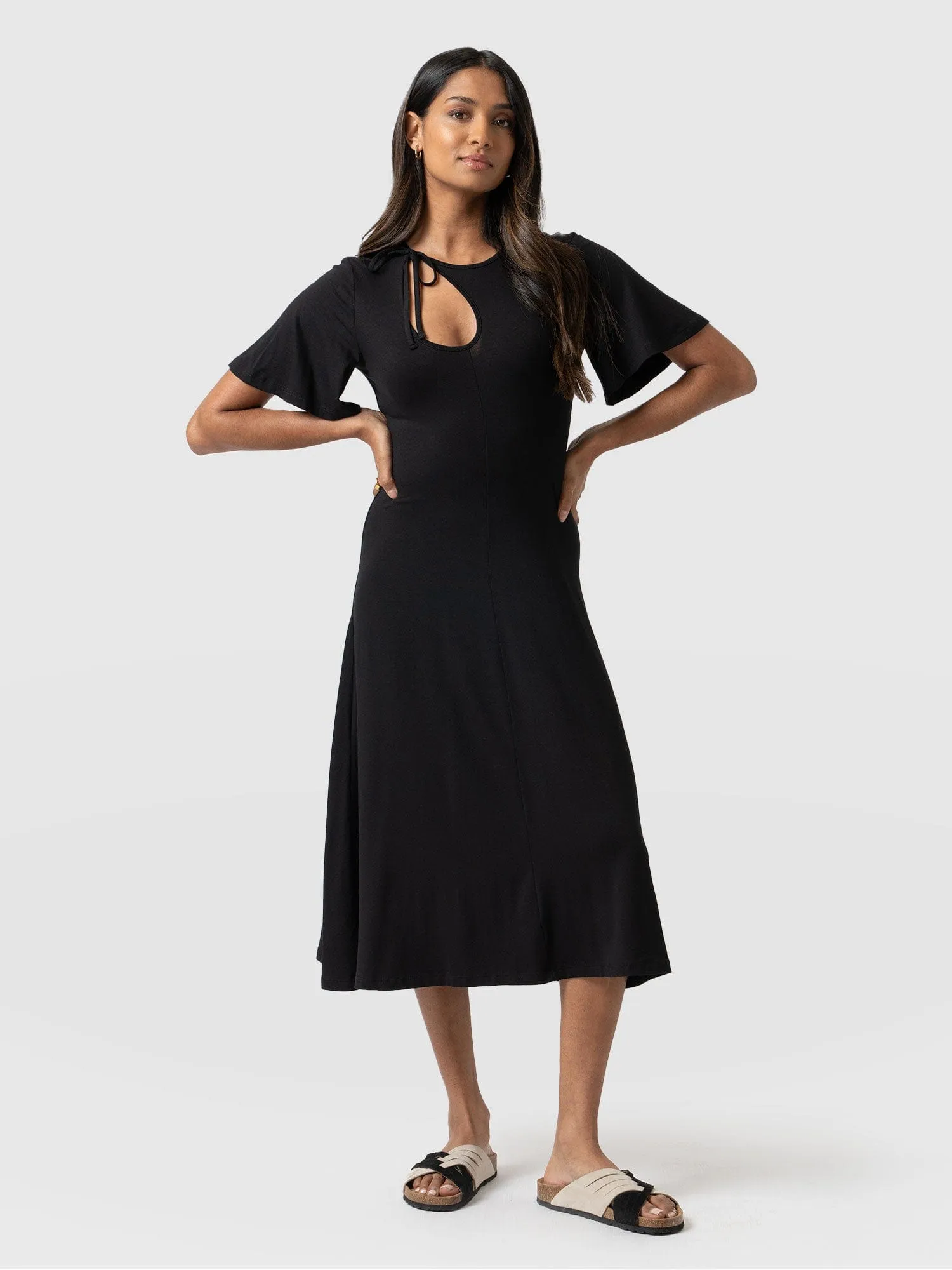 Freya Tie Dress - Black