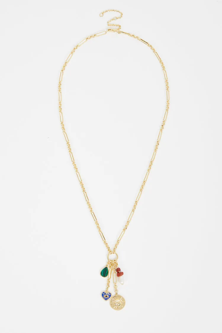 Gold Plated Balearic Sun Cluster Necklace