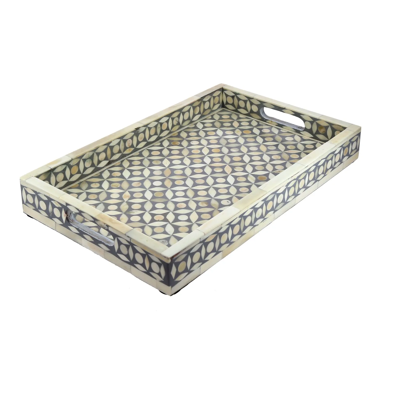 Grey geometric shell  tray