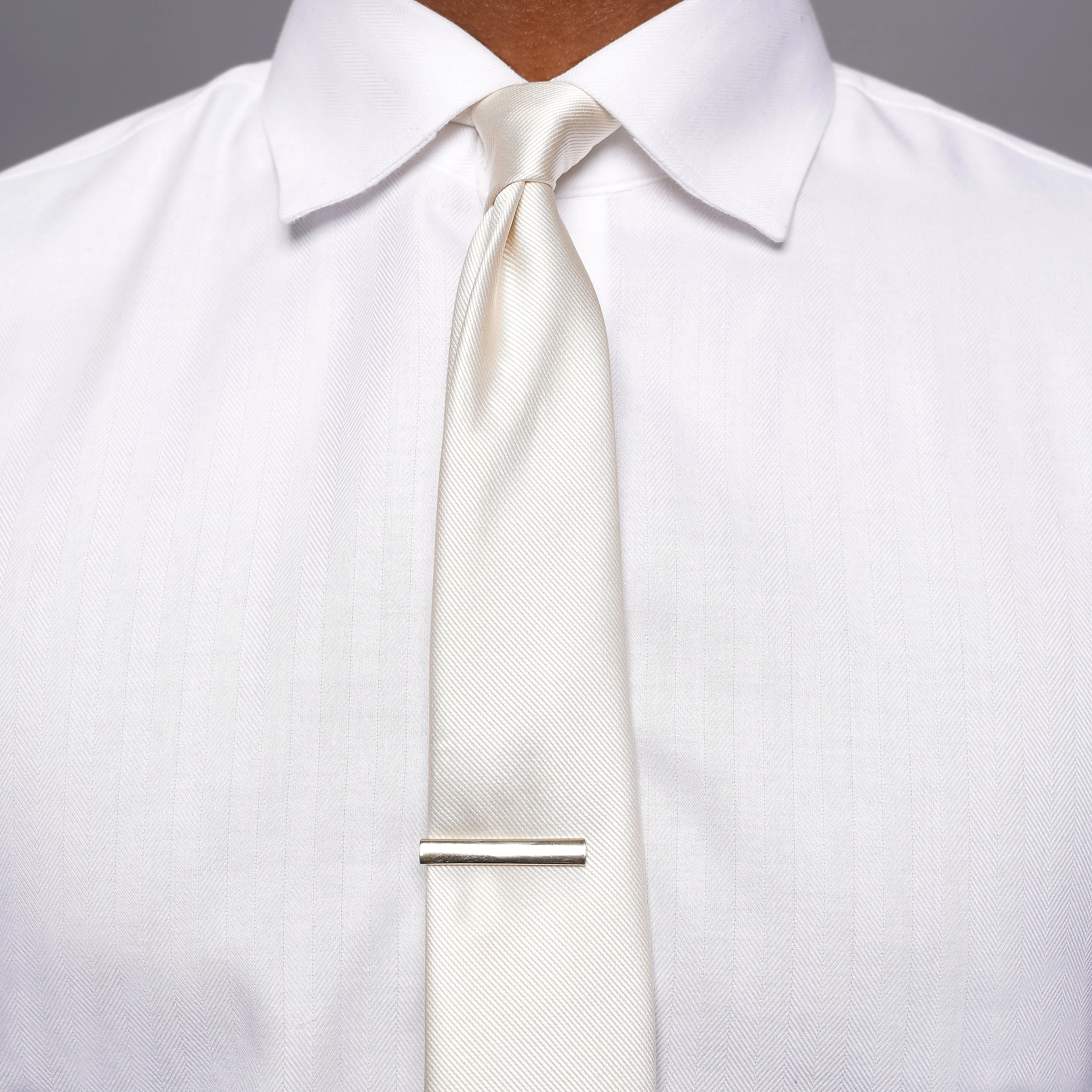 Grosgrain Solid Light Champagne Tie