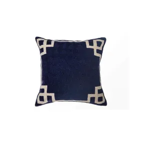 Handmade Navy Greek Key Cushion Cover - Set of 2