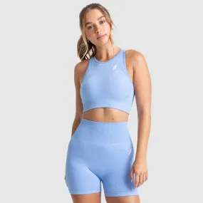 Impact Solid High-Neck Crop - Baby Blue