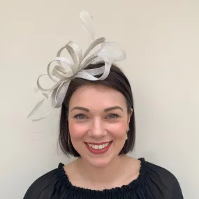 J Bees JB22/238 Fascinator On Headband In Neutrals & Ivory