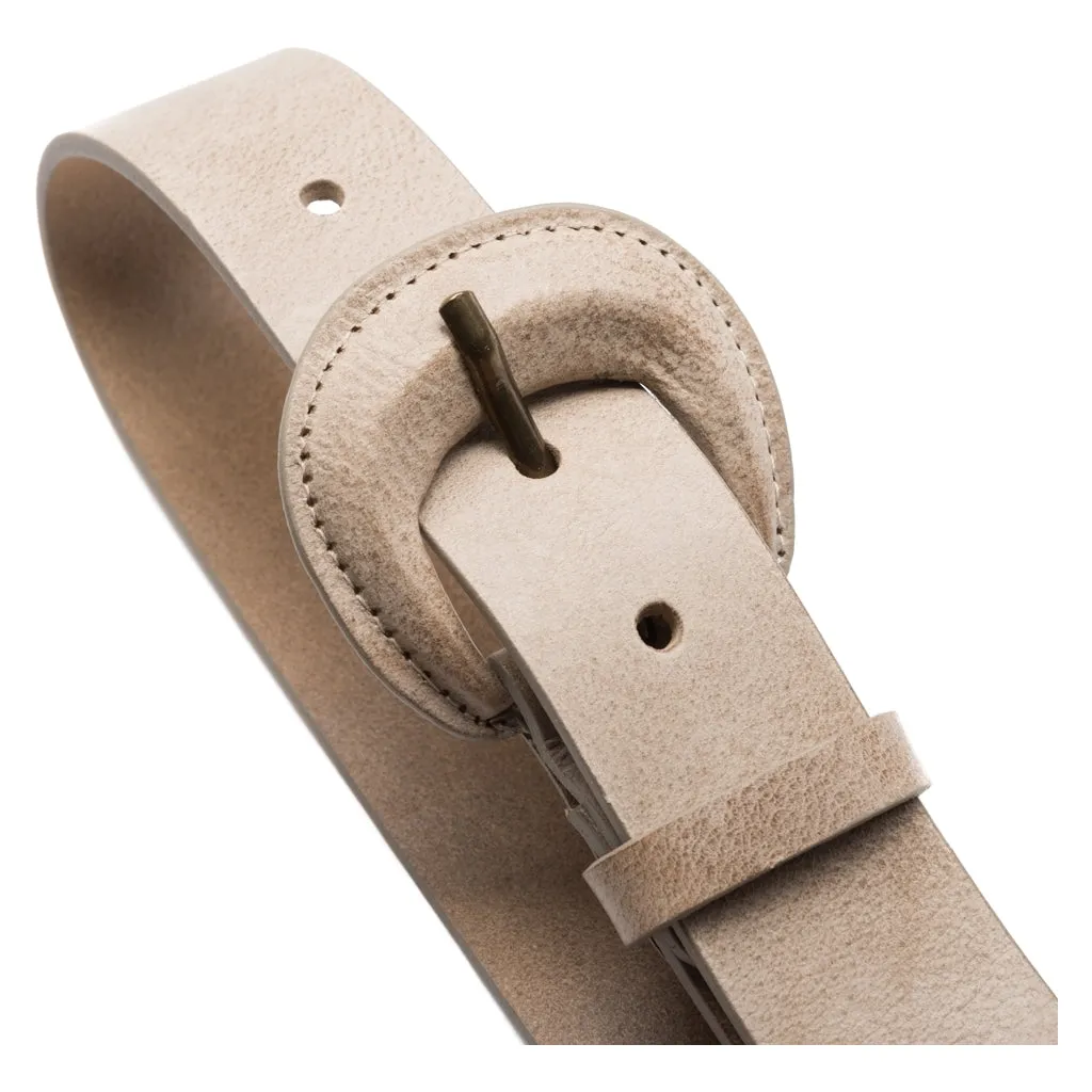 Jenas leather belt with large buckle / 15166 - Sand