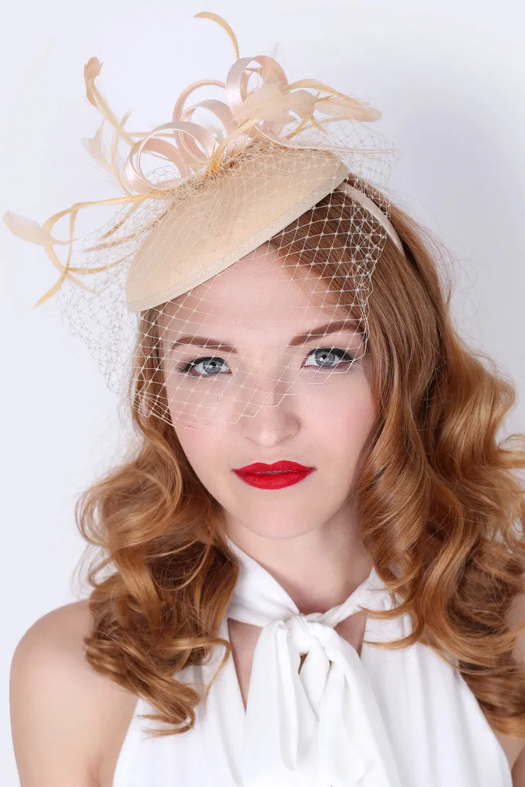 Juliet Felt Fascinator - Champagne