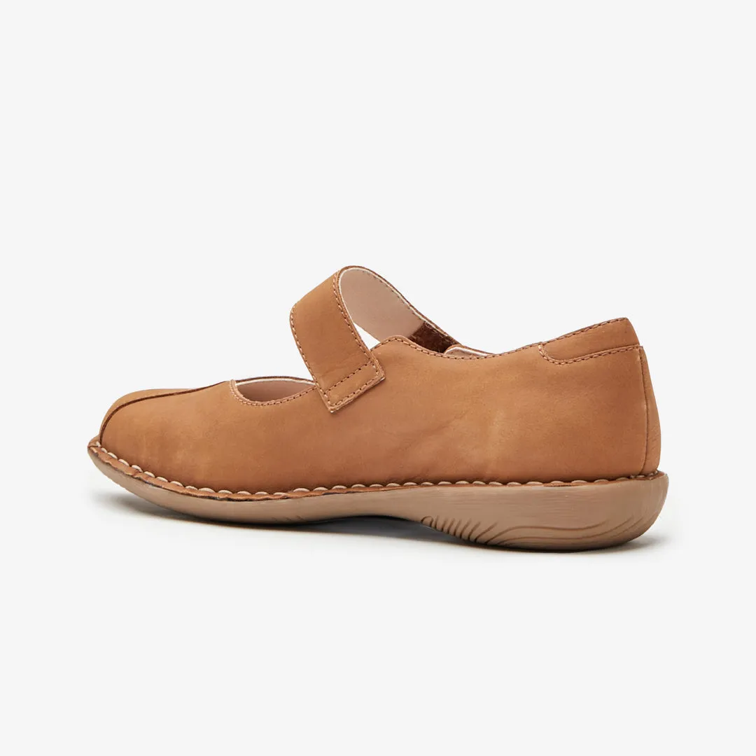 June Nubuck Mary Jane Ballet Style Shoes