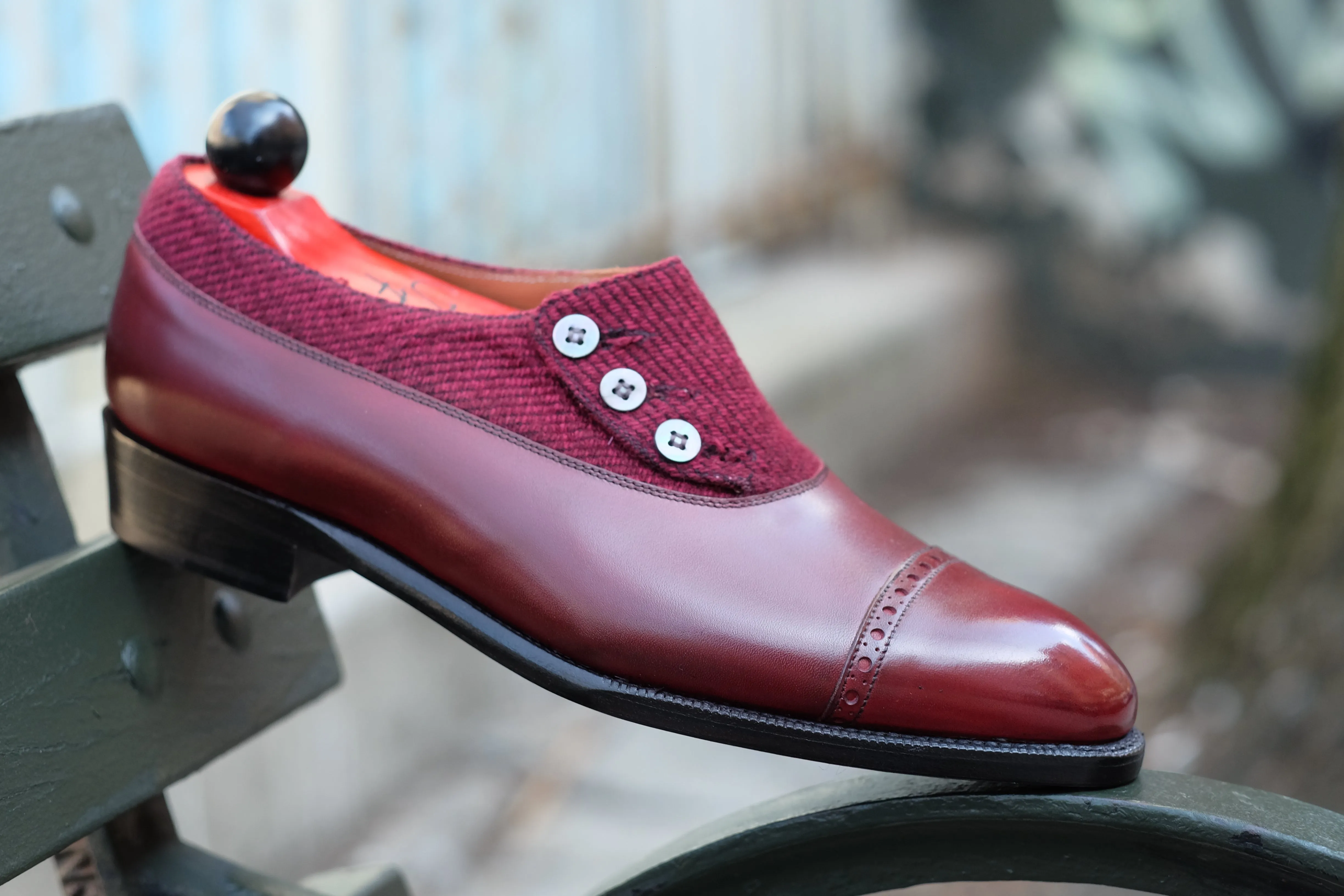 Kingston - MTO - Burgundy Calf / Red Poulsbo - NGT Last - Single Leather Sole