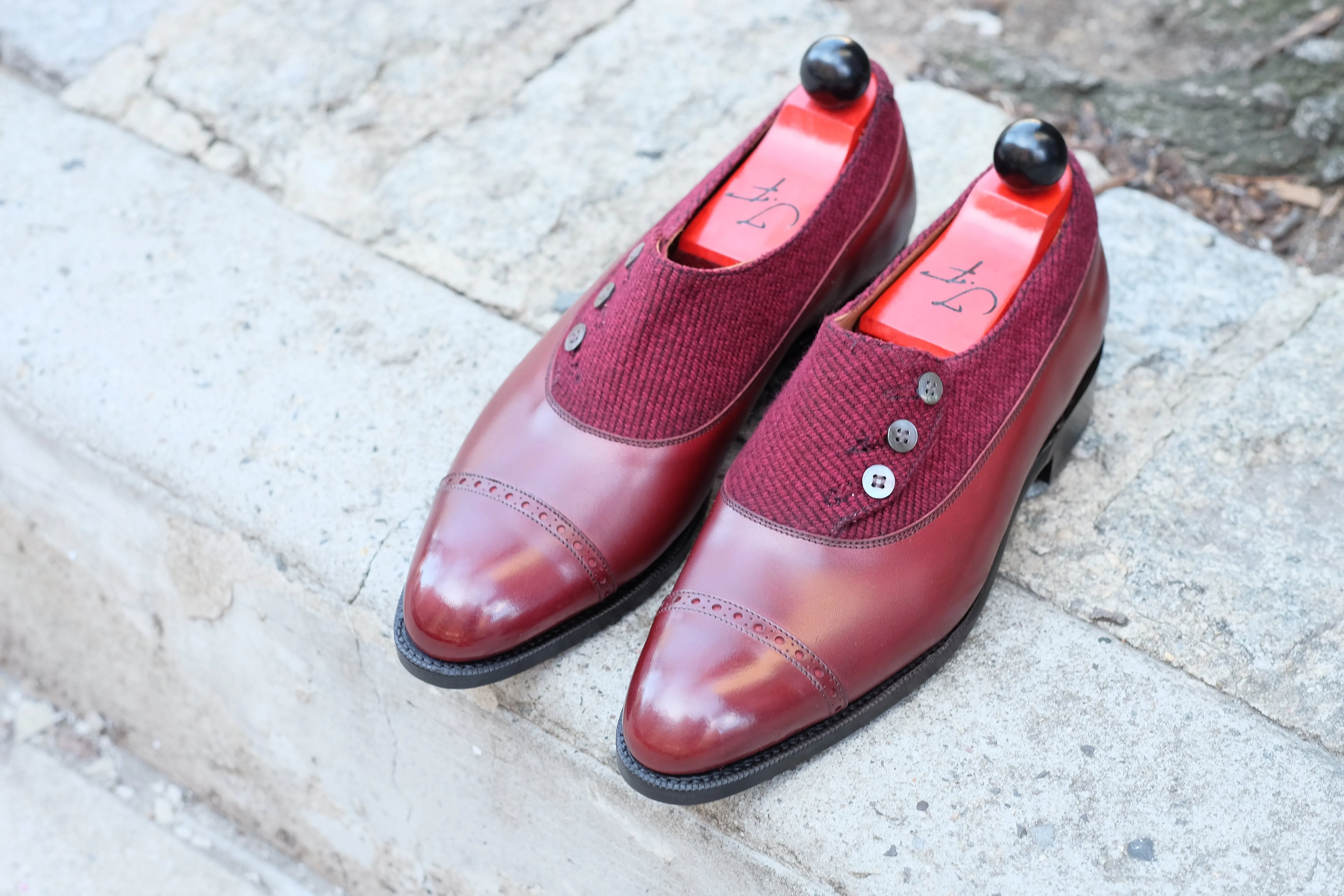 Kingston - MTO - Burgundy Calf / Red Poulsbo - NGT Last - Single Leather Sole