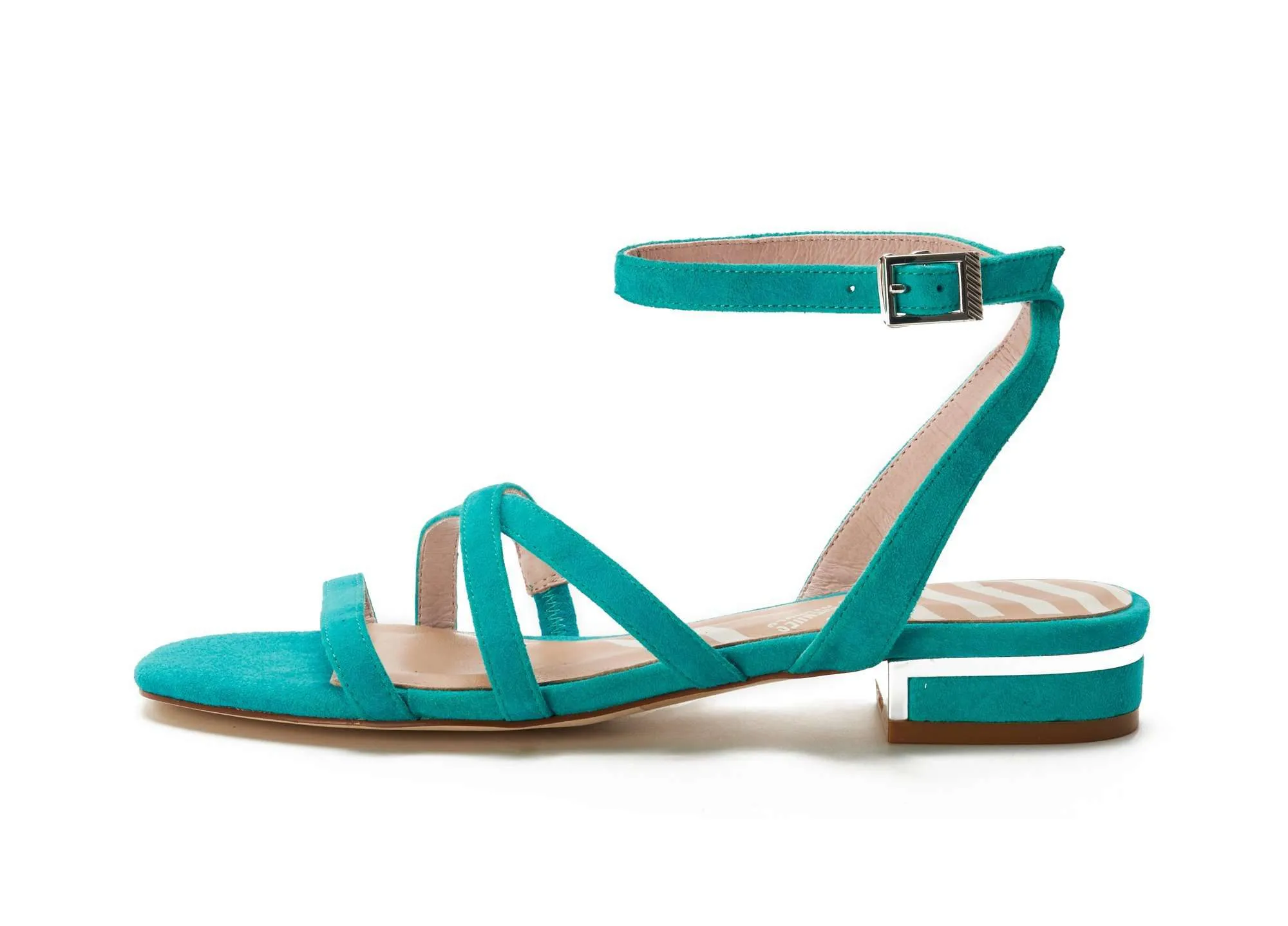 Ladies Strappy Flat Sandal 5320 Teal