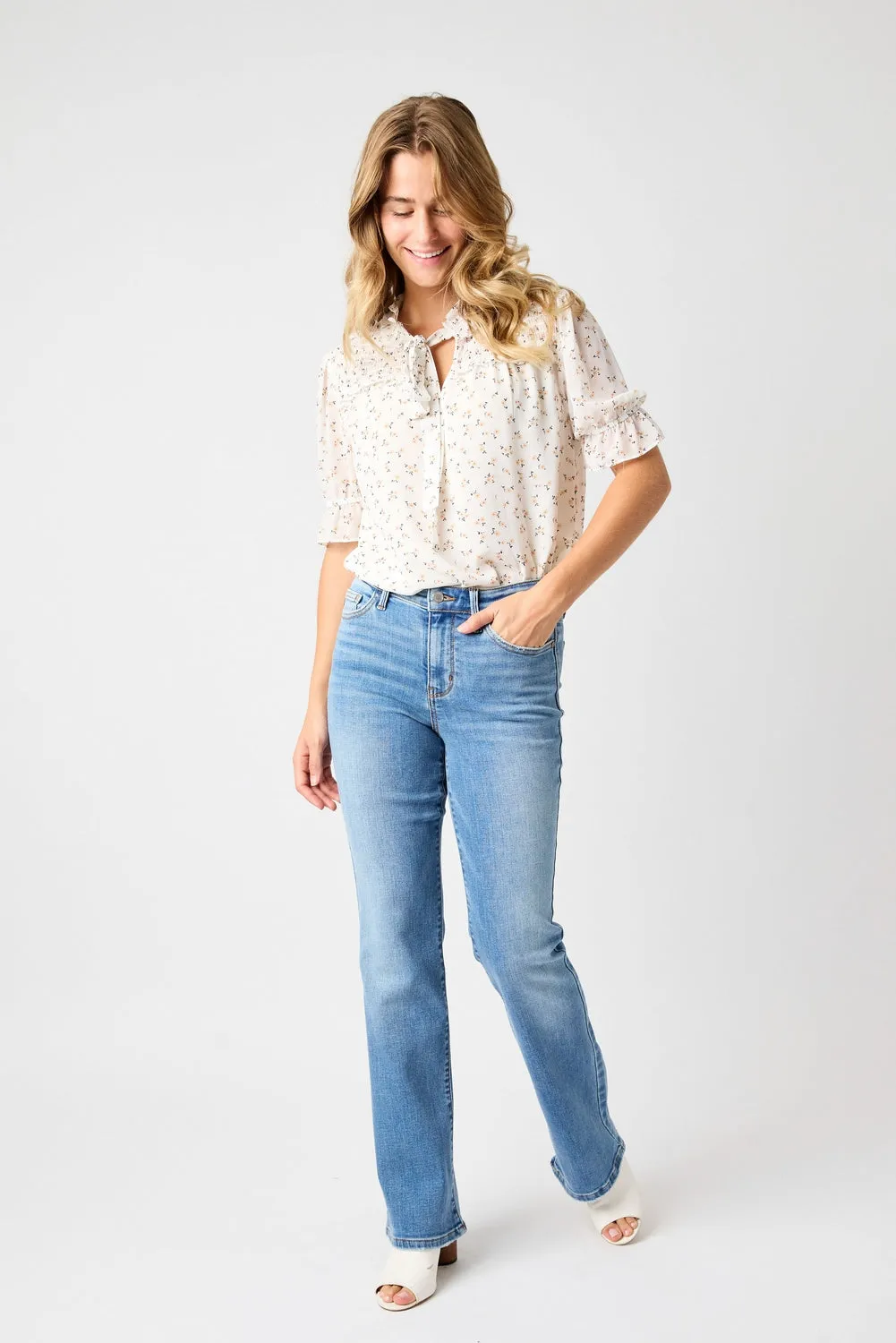 Lila Mid Rise Vintage Bootcut Jeans - PLUS