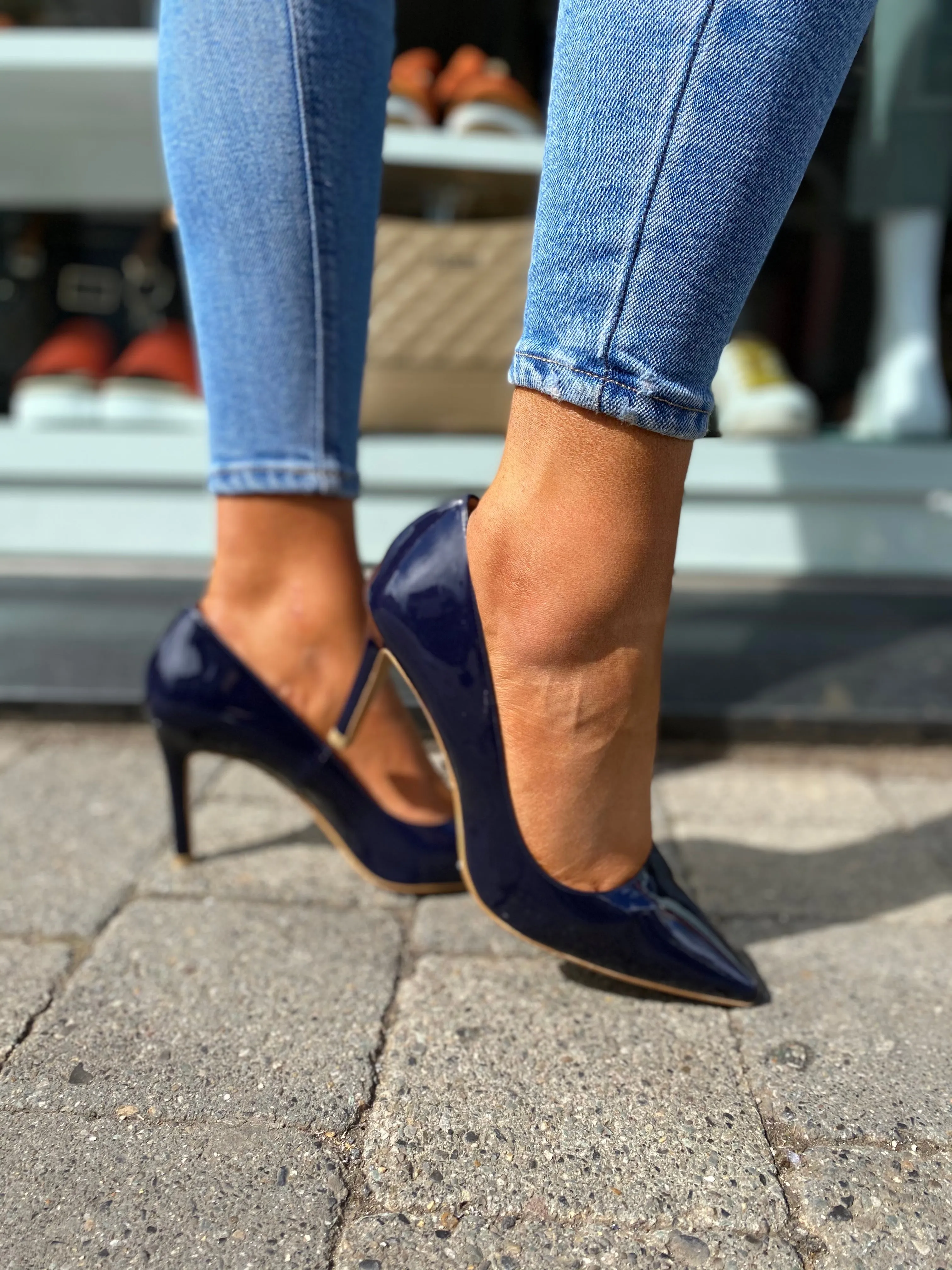 LODI RACHEL HEEL - NAVY PATENT