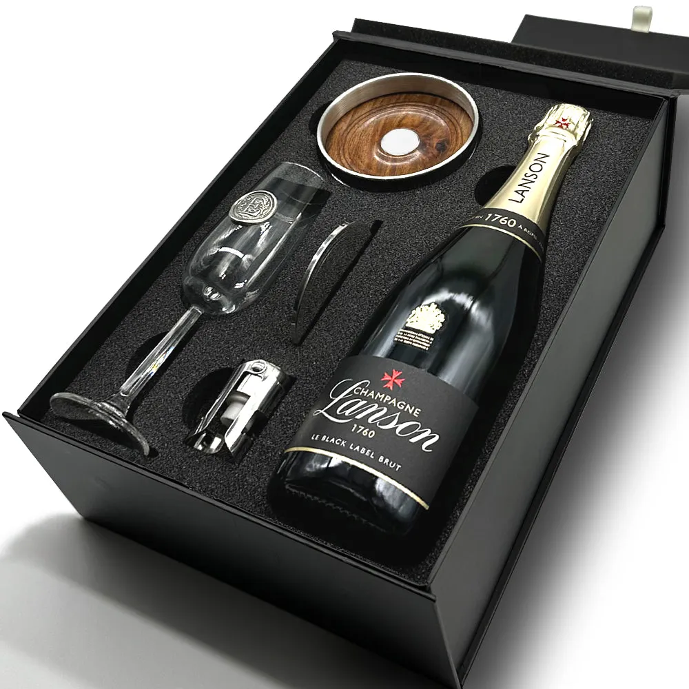 Luxury Champagne Gift Set Includes Bottle, Personalised Champagne Flute, Pewter Bottle Coaster, Pewter Champagne Sealer & Pewter Coaster