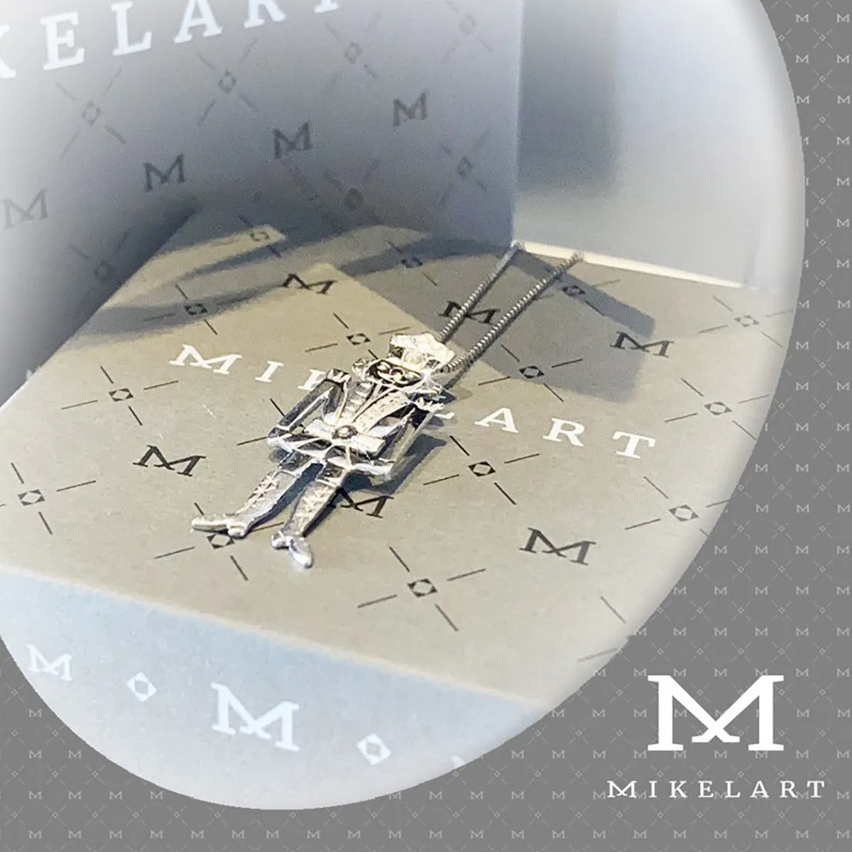 Mikelart Sterling Silver Necklace With Nutcracker Pendant