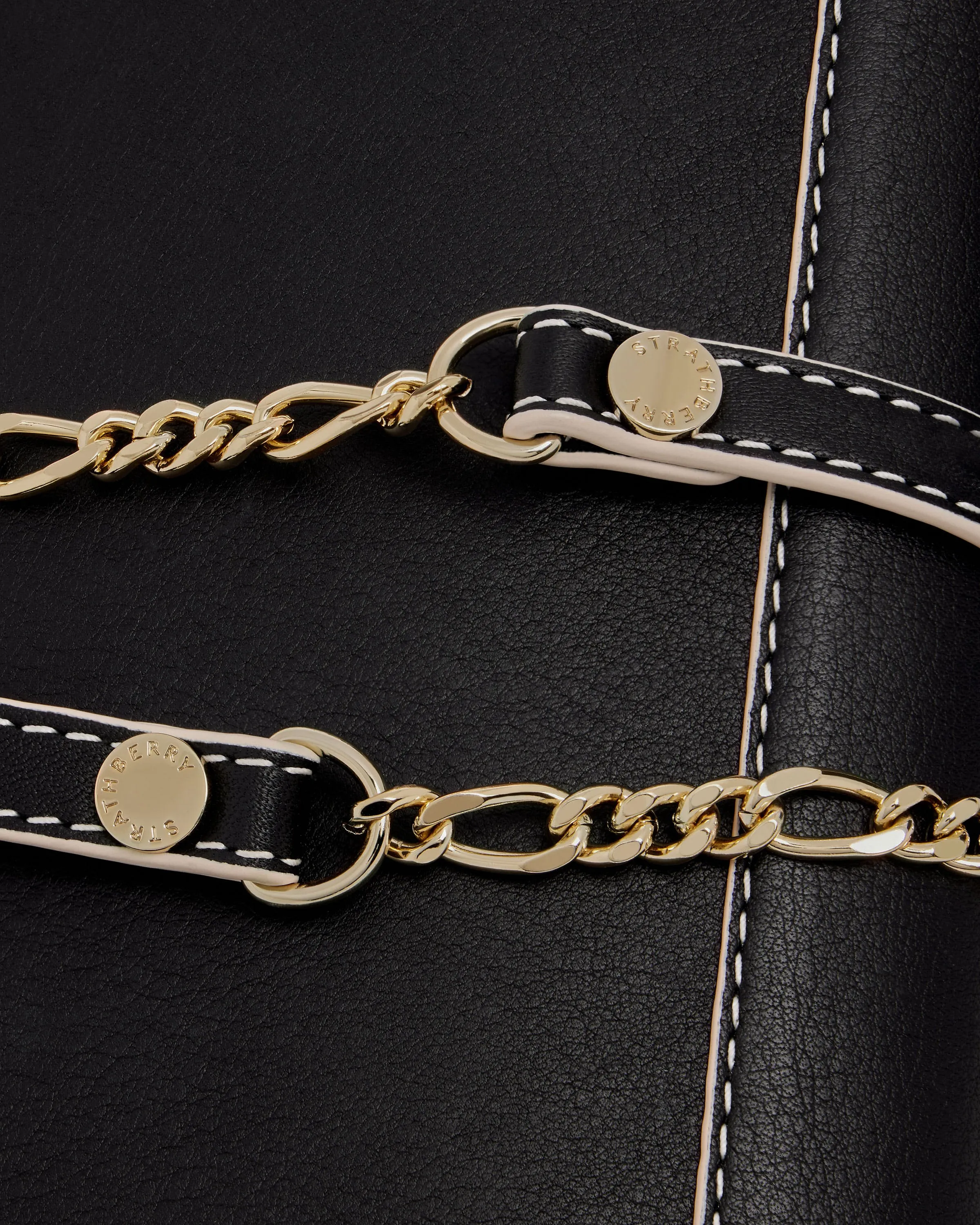 Multrees Chain Wallet - Black with Vanilla Edge/Stitch