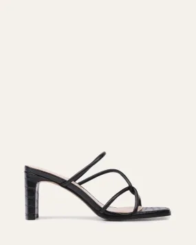 NOVI MID HEEL SANDALS BLACK LEATHER