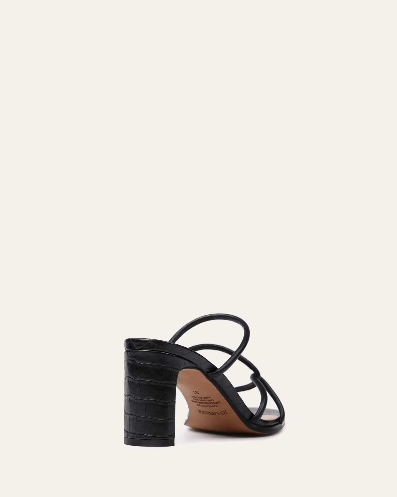 NOVI MID HEEL SANDALS BLACK LEATHER