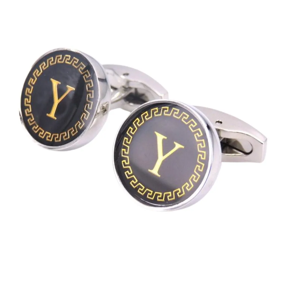 Personalized Monogram Black Cufflinks