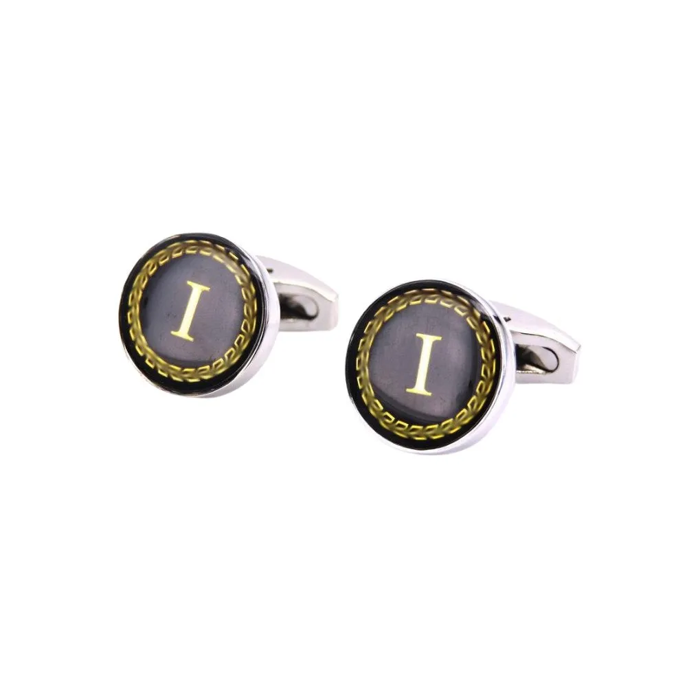 Personalized Monogram Black Cufflinks