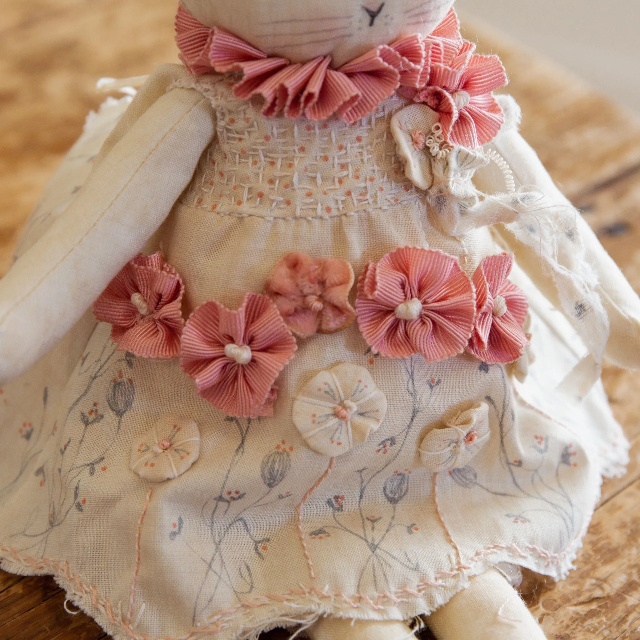 RETIRED - Hutch Studio Original - Penny Primrose - Hand-Crafted Tea Dyed Cotton Bunny