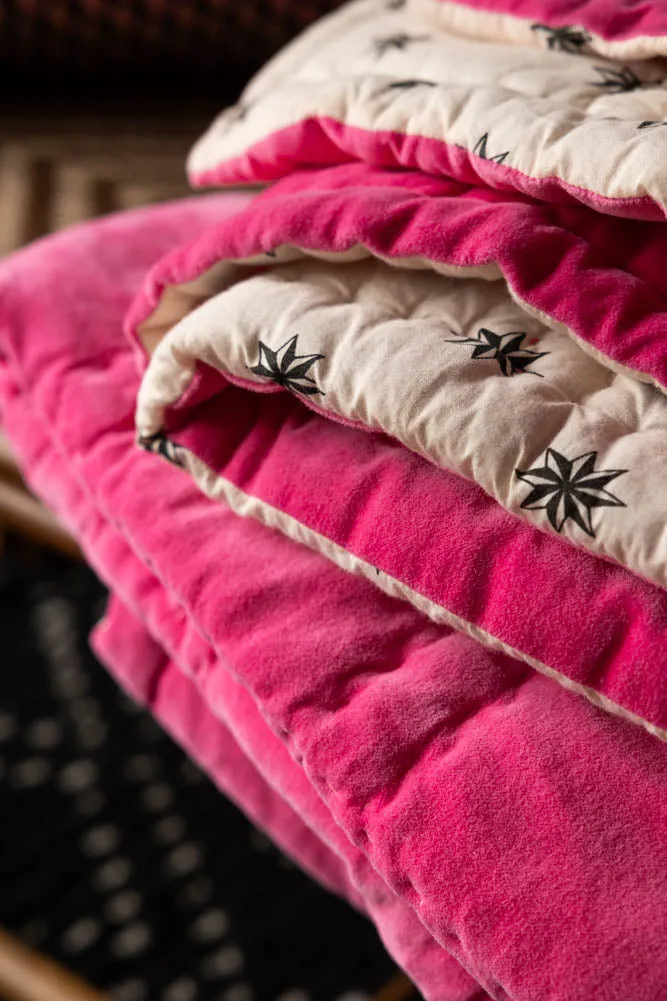 Reversible Hot Pink Star Throw