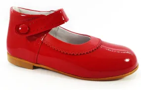 Girls Mary Jane Shoes with Red Patent Trim by Shawn & Jeffrey