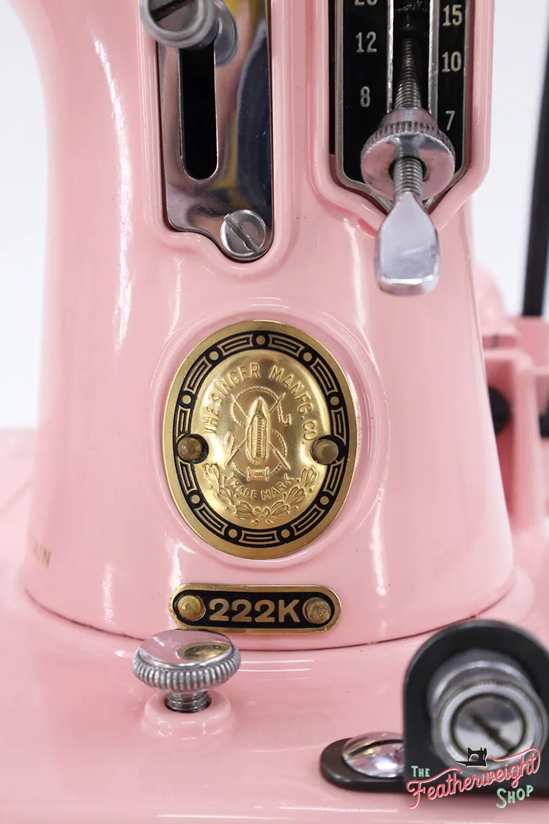 Singer Featherweight 222K Sewing Machine EN1365** - Fully Restored in Strawberry Cream