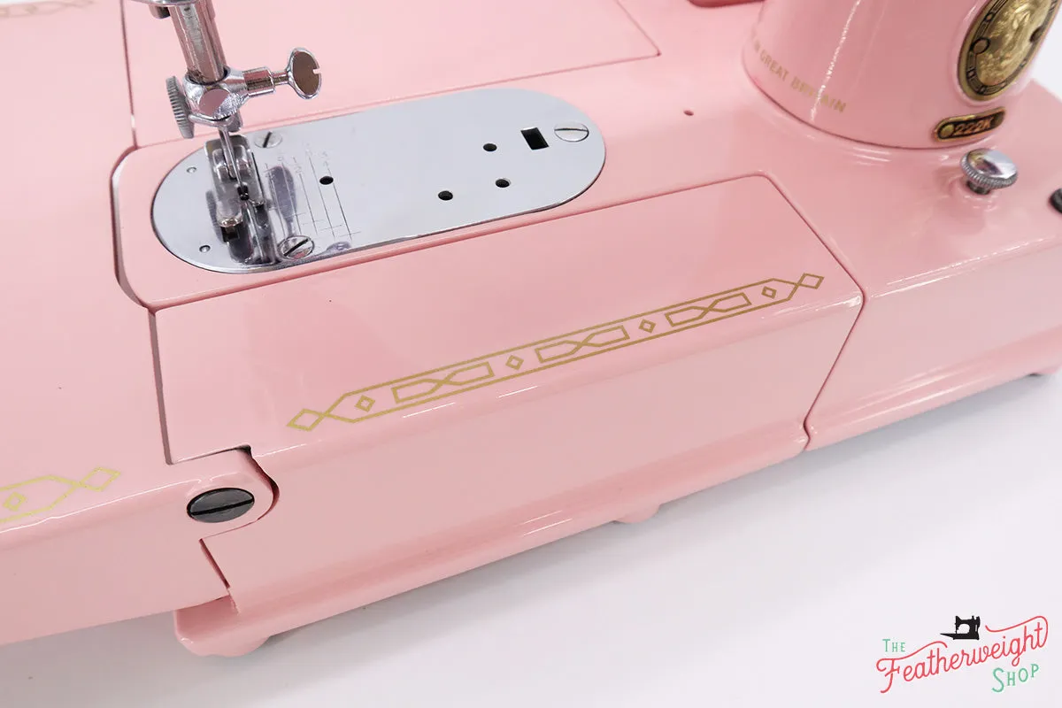 Singer Featherweight 222K Sewing Machine EN1365** - Fully Restored in Strawberry Cream