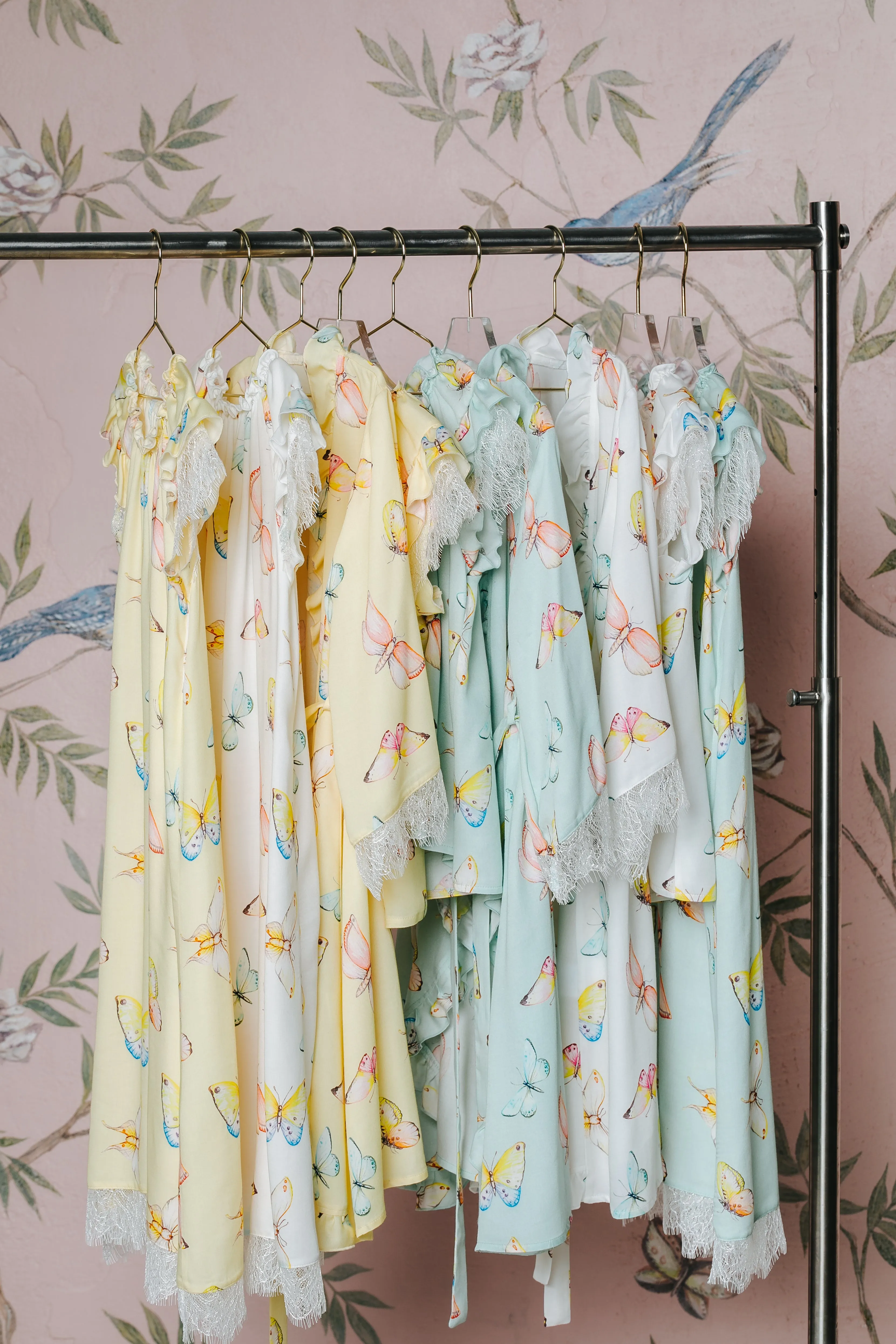 SOFIA - KIDS' DRESSING GOWN MINTY GREEN BUTTERFLIES