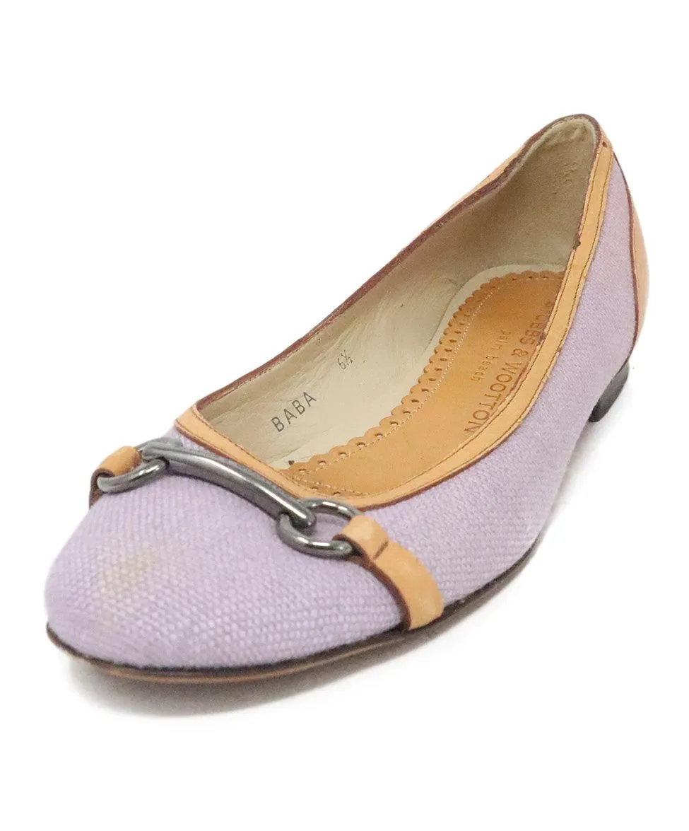 Stubbs & Wootton Purple Canvas Flats sz 6.5