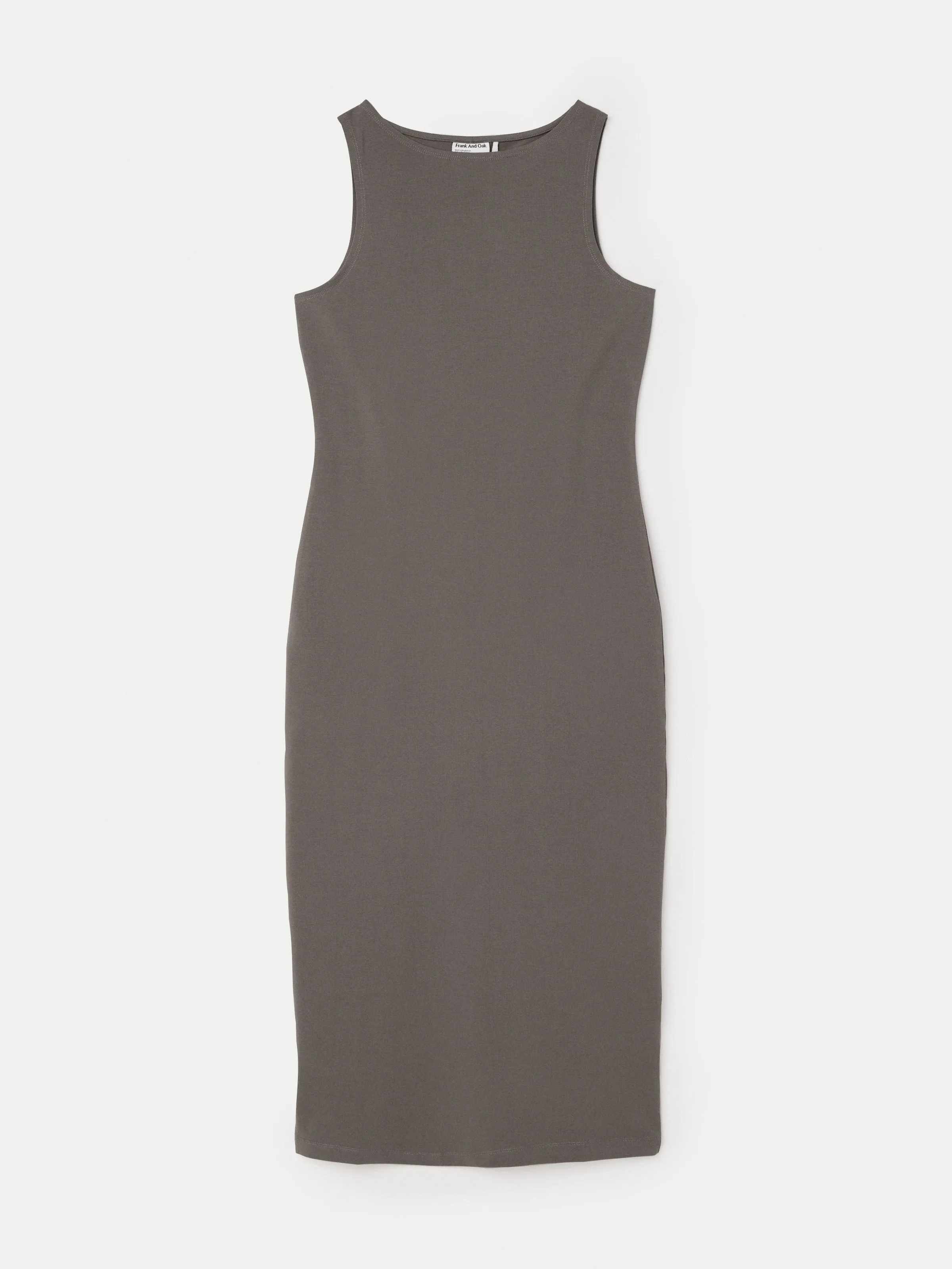 The Boat Neck Maxi Dress in Dark Grey