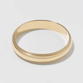 Yellow Gold Classic Milgrain Wedding Band - Polished 4mm