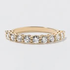 Yellow Gold Diamond Half Eternity Wedding Band - Polished 3mm